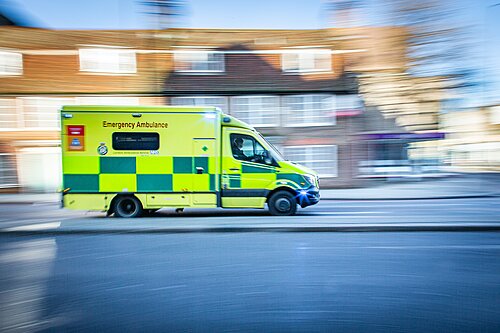 Ambulance travelling at speed